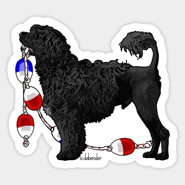 Portuguese Water Dog Lion with Float Line Sticker by avondalealley